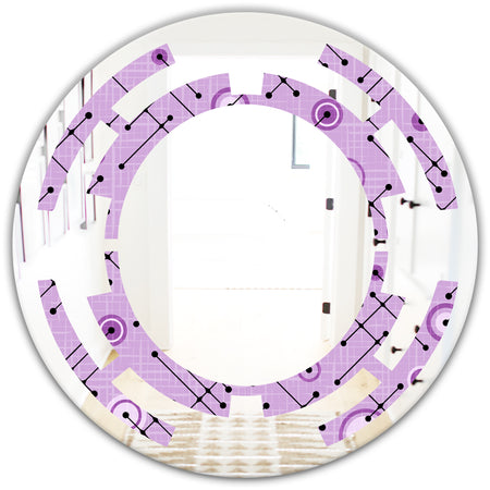 1950 Retro Pattern III - Modern Round or Oval Wall Mirror - Space