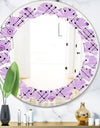 1950 Retro Pattern III - Modern Round or Oval Wall Mirror - Leaves