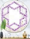 1950 Retro Pattern III - Modern Round or Oval Wall Mirror - Hexagon Star