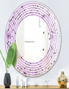 1950 Retro Pattern III - Modern Round or Oval Wall Mirror - Wave