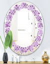 1950 Retro Pattern III - Modern Round or Oval Wall Mirror - Leaves