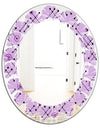 1950 Retro Pattern III - Modern Round or Oval Wall Mirror - Leaves