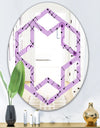 1950 Retro Pattern III - Modern Round or Oval Wall Mirror - Hexagon Star