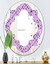 1950 Retro Pattern III - Modern Round or Oval Wall Mirror - Quatrefoil