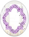 1950 Retro Pattern III - Modern Round or Oval Wall Mirror - Quatrefoil