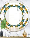Retro Circular Pattern I - Cottage Round or Oval Wall Mirror - Space