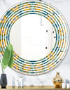 Retro Circular Pattern I - Cottage Round or Oval Wall Mirror - Wave