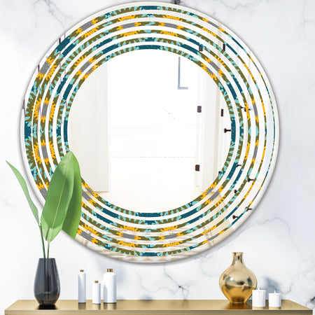 Retro Circular Pattern I - Cottage Round or Oval Wall Mirror - Wave