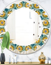 Retro Circular Pattern I - Cottage Round or Oval Wall Mirror - Leaves