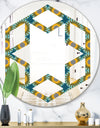 Retro Circular Pattern I - Cottage Round or Oval Wall Mirror - Hexagon Star