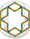Retro Circular Pattern I - Cottage Round or Oval Wall Mirror - Hexagon Star