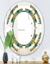 Retro Circular Pattern I - Cottage Round or Oval Wall Mirror - Space