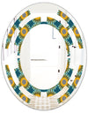 Retro Circular Pattern I - Cottage Round or Oval Wall Mirror - Space