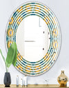 Retro Circular Pattern I - Cottage Round or Oval Wall Mirror - Wave