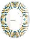 Retro Circular Pattern I - Cottage Round or Oval Wall Mirror - Wave
