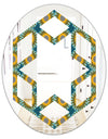 Retro Circular Pattern I - Cottage Round or Oval Wall Mirror - Hexagon Star