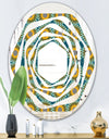 Retro Circular Pattern I - Cottage Round or Oval Wall Mirror - Whirl