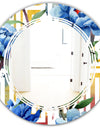 Retro Floral Botanical Design I - Modern Round or Oval Wall Mirror - Triple C