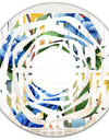 Retro Floral Botanical Design I - Modern Round or Oval Wall Mirror - Whirl