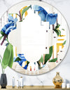 Retro Floral Botanical Design I - Modern Round or Oval Wall Mirror - Quatrefoil