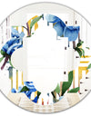 Retro Floral Botanical Design I - Modern Round or Oval Wall Mirror - Quatrefoil