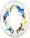 Retro Floral Botanical Design I - Modern Round or Oval Wall Mirror - Quatrefoil