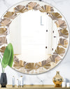 Retro Square Design V - Modern Round or Oval Wall Mirror - Leaves