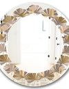 Retro Square Design V - Modern Round or Oval Wall Mirror - Leaves