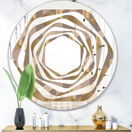 Retro Square Design V - Modern Round or Oval Wall Mirror - Whirl