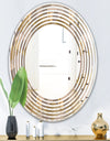 Retro Square Design V - Modern Round or Oval Wall Mirror - Wave