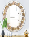 Retro Square Design V - Modern Round or Oval Wall Mirror - Leaves