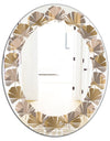 Retro Square Design V - Modern Round or Oval Wall Mirror - Leaves