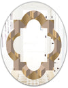 Retro Square Design V - Modern Round or Oval Wall Mirror - Quatrefoil