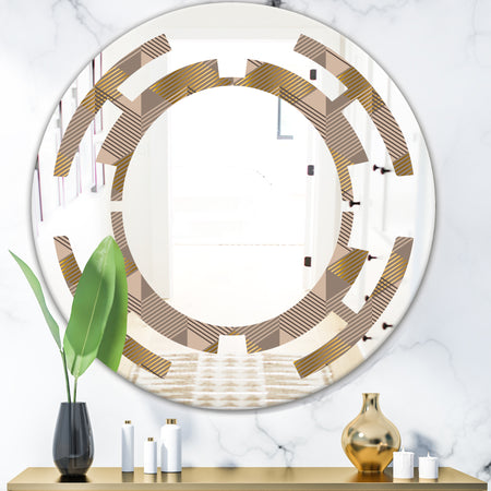 Retro Square Design VI - Modern Round or Oval Wall Mirror - Space