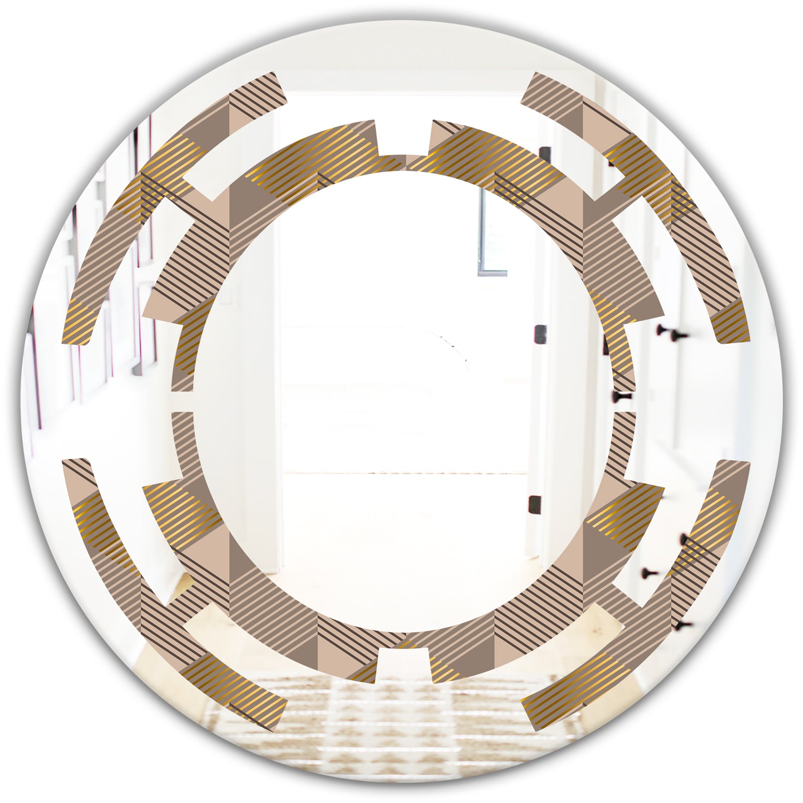 Retro Square Design VI - Modern Round or Oval Wall Mirror - Space