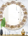 Retro Square Design VI - Modern Round or Oval Wall Mirror - Leaves