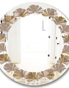 Retro Square Design VI - Modern Round or Oval Wall Mirror - Leaves