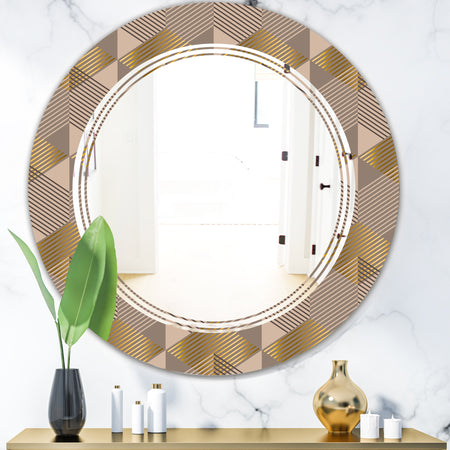 Retro Square Design VI - Modern Round or Oval Wall Mirror - Triple C