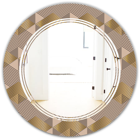 Retro Square Design VI - Modern Round or Oval Wall Mirror - Triple C