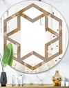 Retro Square Design VI - Modern Round or Oval Wall Mirror - Hexagon Star