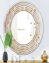 Retro Square Design VI - Modern Round or Oval Wall Mirror - Wave