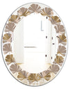 Retro Square Design VI - Modern Round or Oval Wall Mirror - Leaves