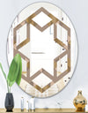 Retro Square Design VI - Modern Round or Oval Wall Mirror - Hexagon Star
