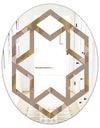 Retro Square Design VI - Modern Round or Oval Wall Mirror - Hexagon Star