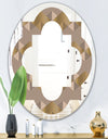 Retro Square Design VI - Modern Round or Oval Wall Mirror - Quatrefoil