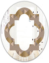 Retro Square Design VI - Modern Round or Oval Wall Mirror - Quatrefoil