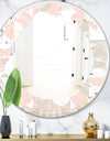 Retro Circular Pattern III - Modern Round or Oval Wall Mirror - Leaves