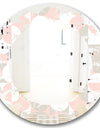 Retro Circular Pattern III - Modern Round or Oval Wall Mirror - Leaves