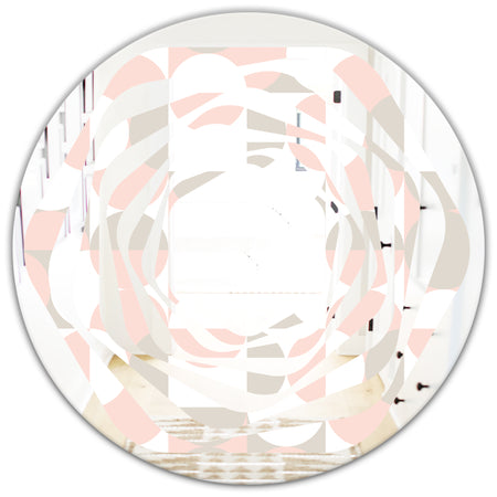 Retro Circular Pattern III - Modern Round or Oval Wall Mirror - Whirl