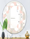 Retro Circular Pattern III - Modern Round or Oval Wall Mirror - Quatrefoil